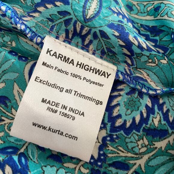 Karma Highway Deep V Maxi Dress One Size Tiered Colorful Vacation Resort - Picture 4 of 12